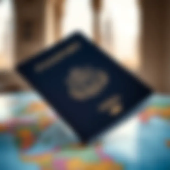 Travel passport with visa stamps