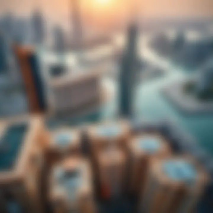 Aerial view of Dubai skyline showcasing luxury apartments