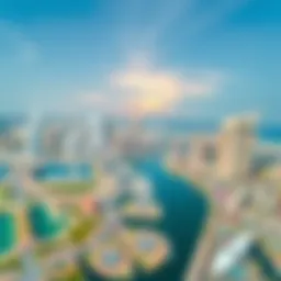 Aerial view showcasing the expansive layout of Dubai Maritime City