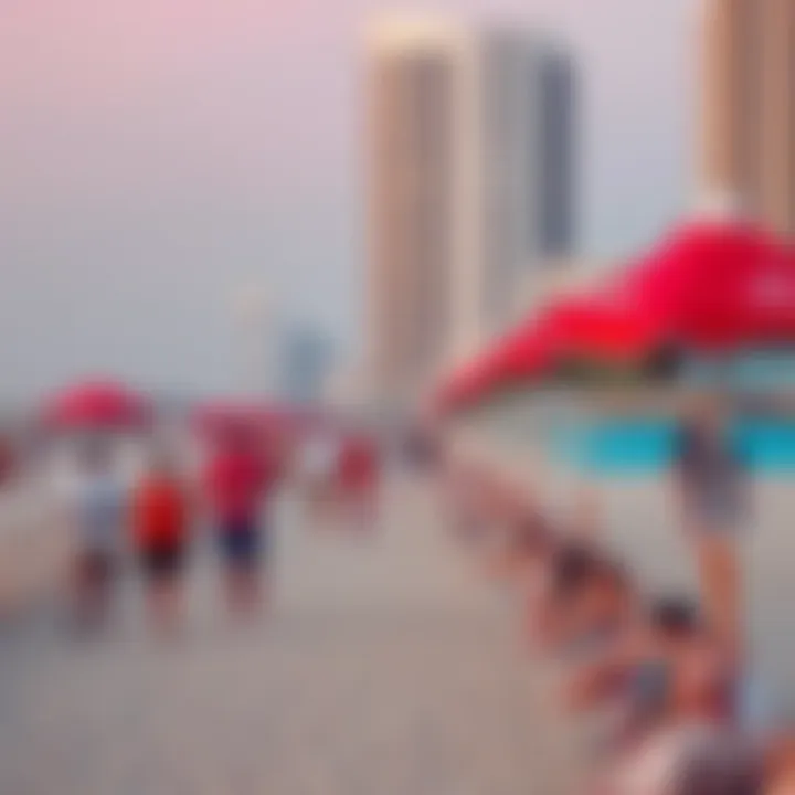 Vibrant Urban Beach Life in Dubai Vibrant beach life in the heart of Dubai