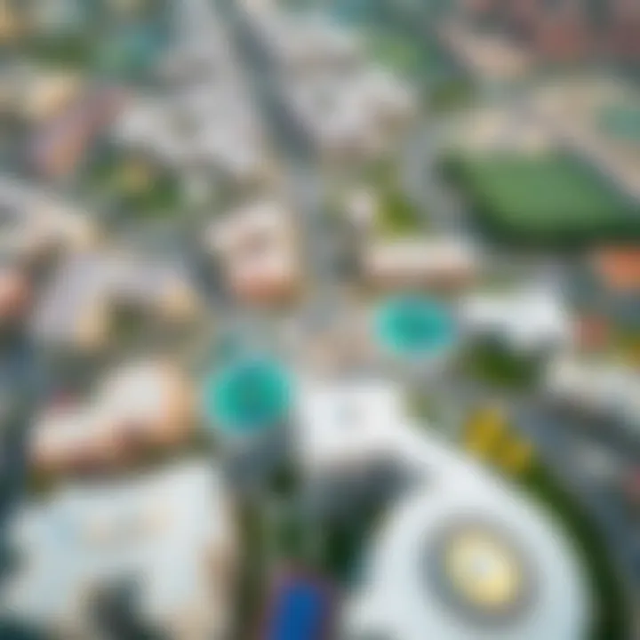 Aerial view of Victory Heights Sports City showcasing its luxurious residential areas and sports facilities