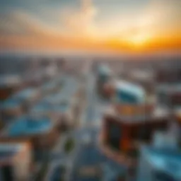 Aerial view of Westzone showcasing modern architecture